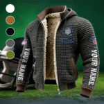 Blue Pride Fleece-Lined Hooded Jacket, Storm-Ready Fleece-Lined Coat HVN1439IC - Grey