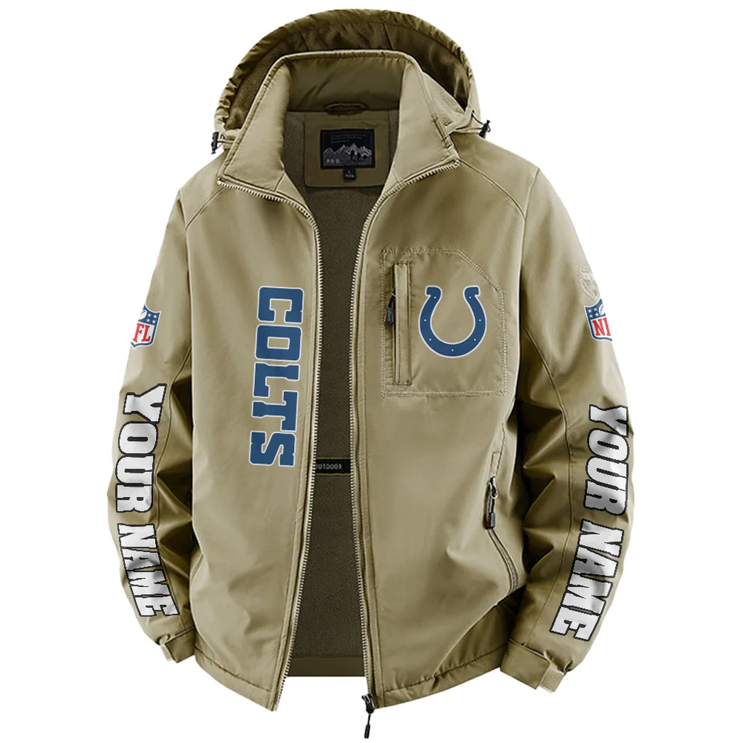 Blue Pride Fleece Windbreaker Jacket, Multi-Sport Weather Jacket HVN1439IC - Khaki - Image 2