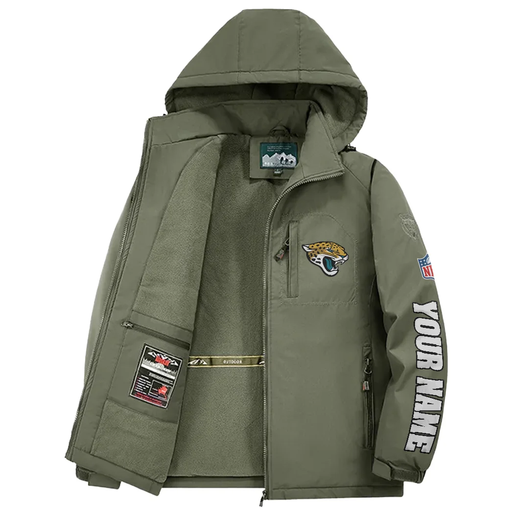 Football Jaguar Crew Fleece Windbreaker Jacket, Endurance Sport Barrier HVN1439JJ - Green - Image 3