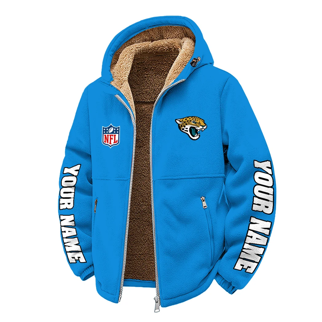 Football Jaguar Crew Winter Fleece Jacket, Snow-Ready Active Fleece HVN1439JJ - Cyan - Image 2