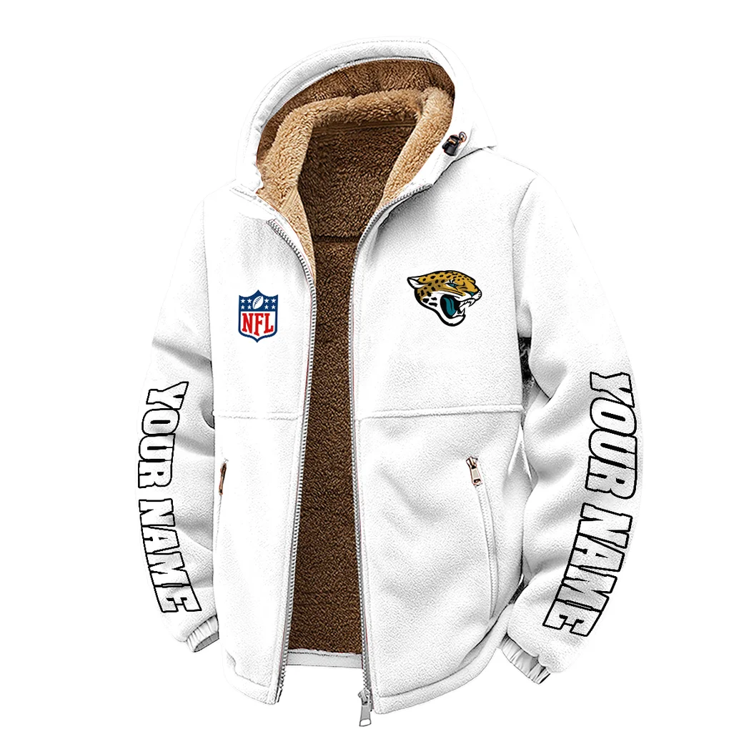 Football Jaguar Crew Winter Fleece Jacket, Snow-Ready Active Fleece HVN1439JJ - White - Image 2