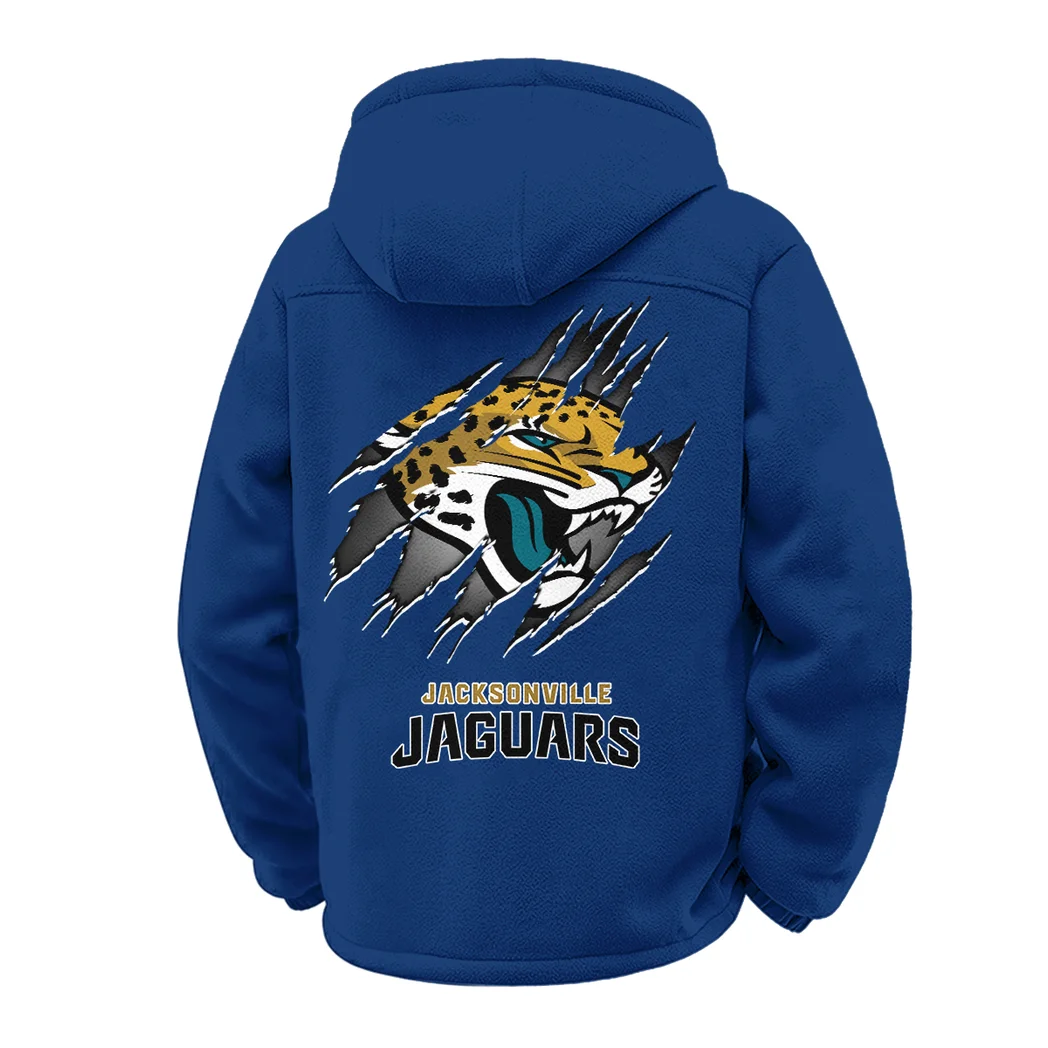 Football Jaguar Crew Winter Fleece Jacket, Snow-Ready Active Fleece HVN1439JJ - Navy - Image 3
