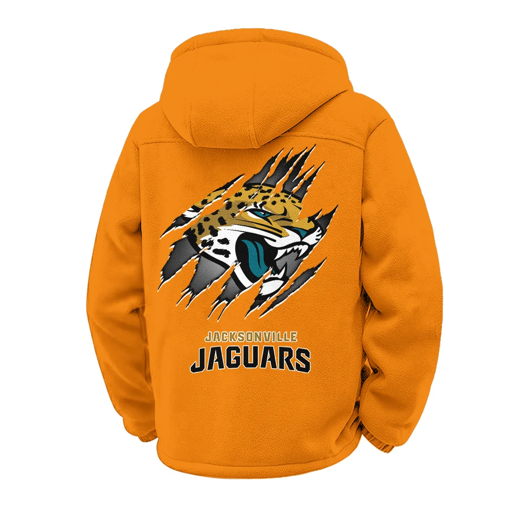 Football Jaguar Crew Winter Fleece Jacket, Snow-Ready Active Fleece HVN1439JJ - Orange - Image 3