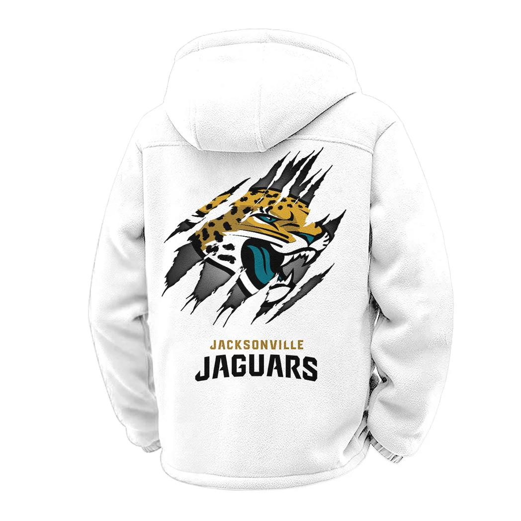 Football Jaguar Crew Winter Fleece Jacket, Snow-Ready Active Fleece HVN1439JJ - White - Image 3
