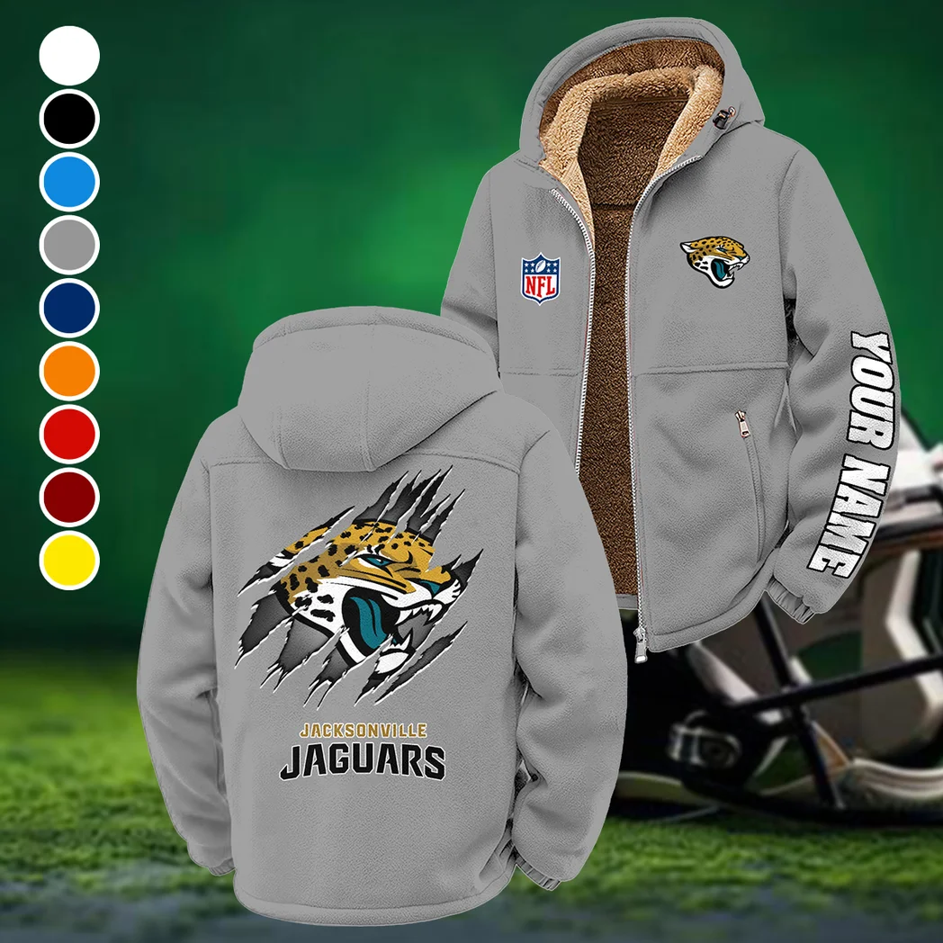 Football Jaguar Crew Winter Fleece Jacket, Snow-Ready Active Fleece HVN1439JJ - Grey