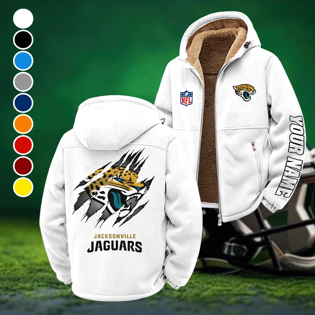 Football Jaguar Crew Winter Fleece Jacket, Snow-Ready Active Fleece HVN1439JJ - White