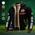 Midwestern Army Fleece-Lined Hooded Jacket, Elemental Guard Sport Jacket HVN1439KC - Black