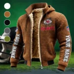 Midwestern Army Fleece-Lined Hooded Jacket, Elemental Guard Sport Jacket HVN1439KC - brown