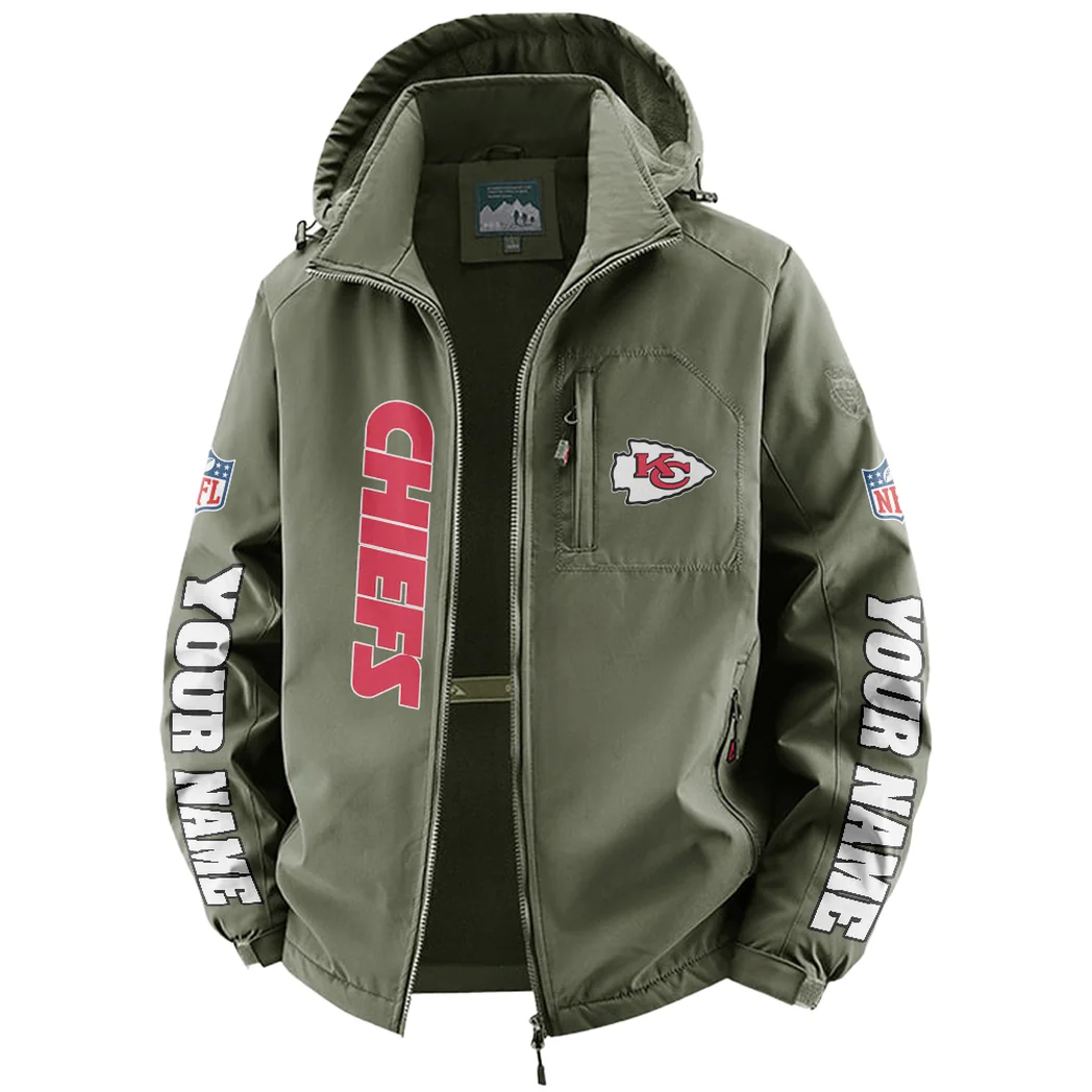 Midwestern Army Fleece Windbreaker Jacket, Cold-Air Cycling Shell HVN1439KC - Green - Image 2