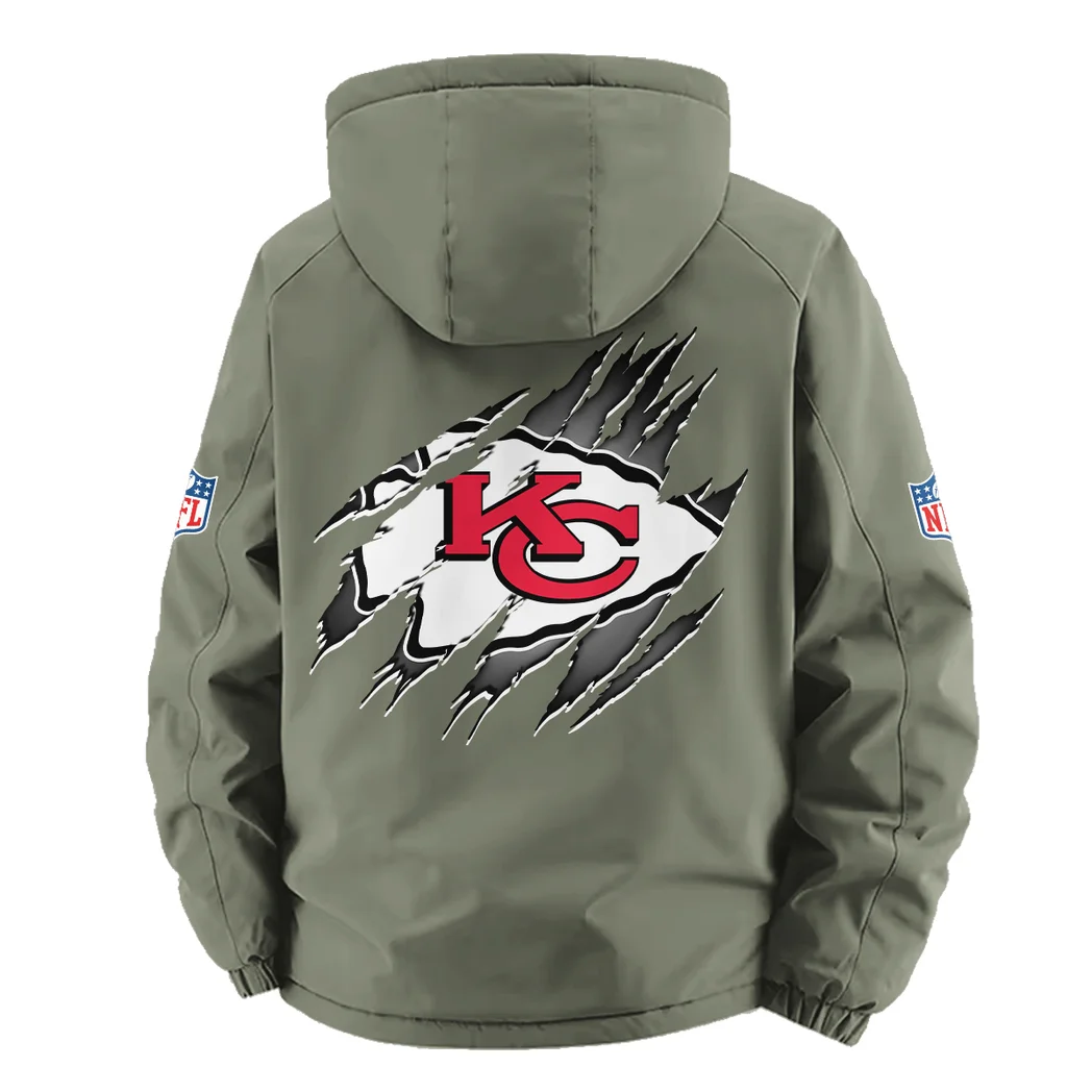 Midwestern Army Fleece Windbreaker Jacket, Cold-Air Cycling Shell HVN1439KC - Green - Image 4