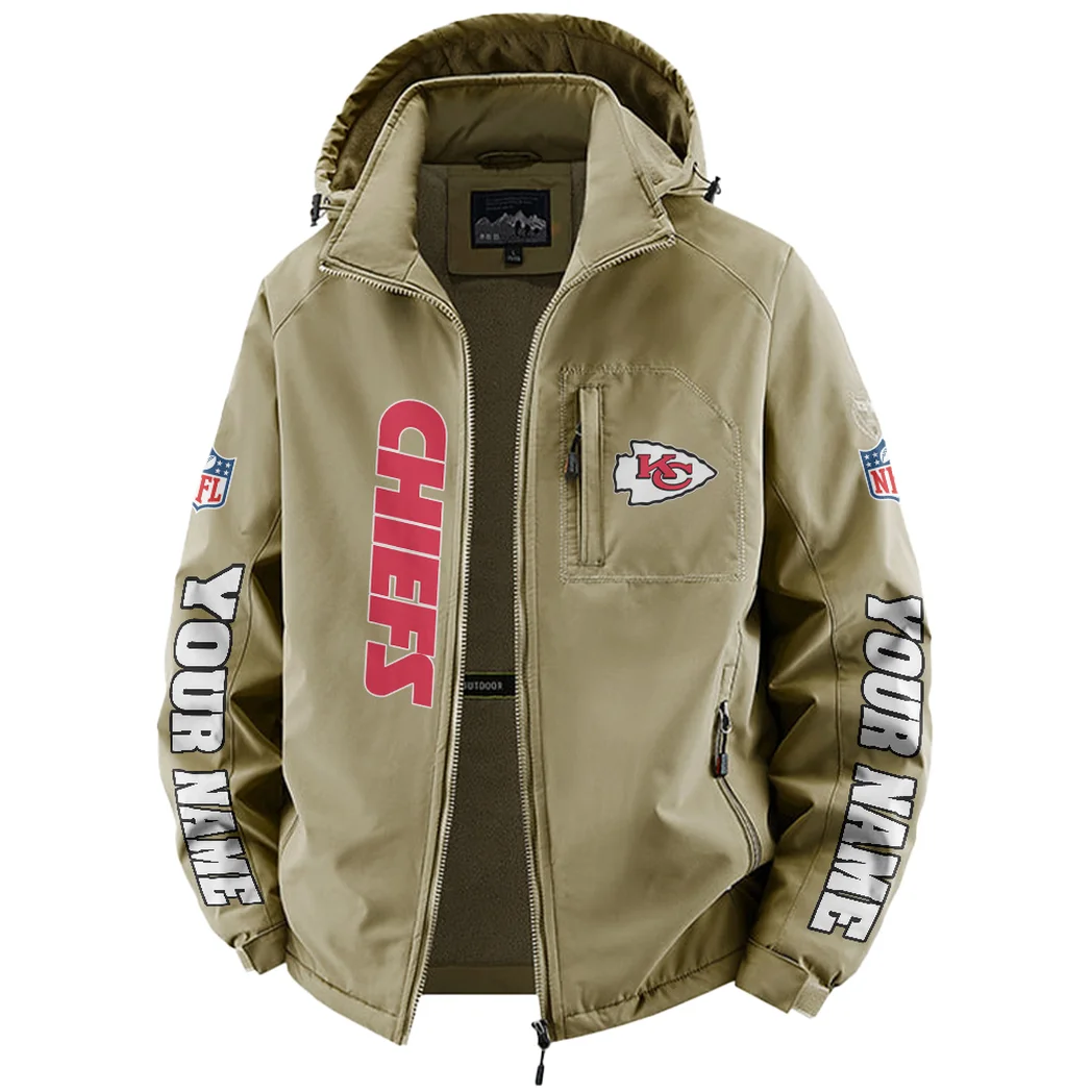 Midwestern Army Fleece Windbreaker Jacket, Cold-Air Cycling Shell HVN1439KC - Khaki - Image 2