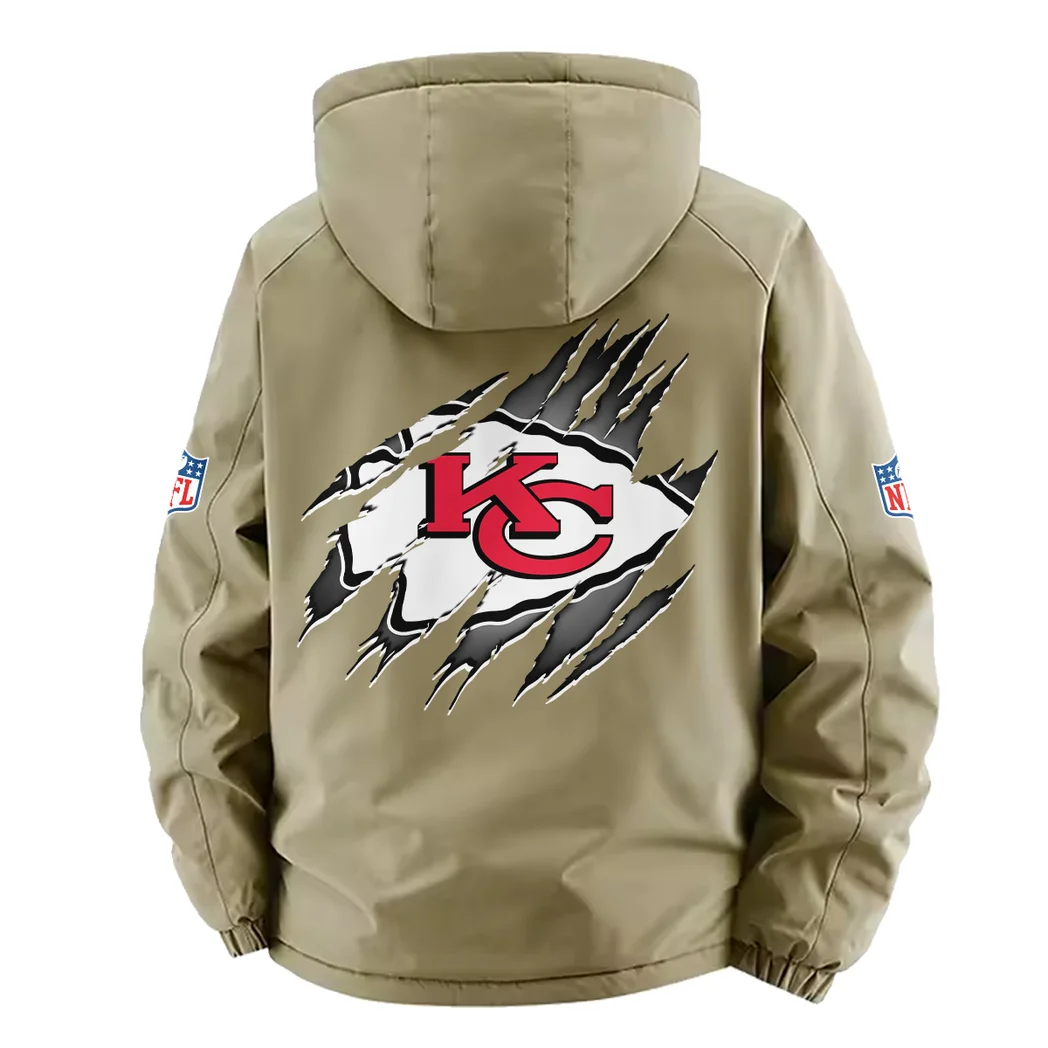 Midwestern Army Fleece Windbreaker Jacket, Cold-Air Cycling Shell HVN1439KC - Khaki - Image 4