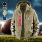 Midwestern Army Fleece Windbreaker Jacket, Cold-Air Cycling Shell HVN1439KC - Khaki