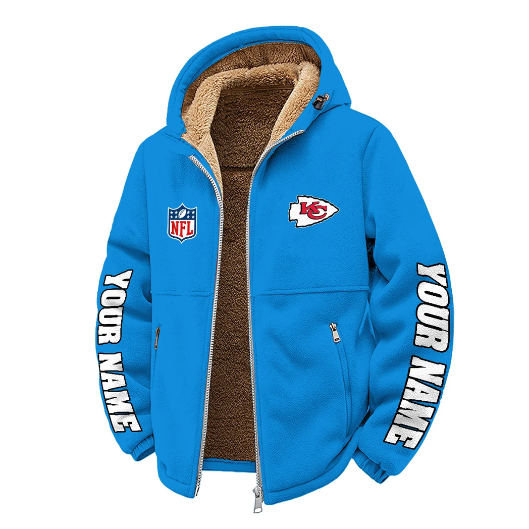 Midwestern Army Winter Fleece Jacket, All-Mountain Sport Jacket HVN1439KC - Cyan - Image 2