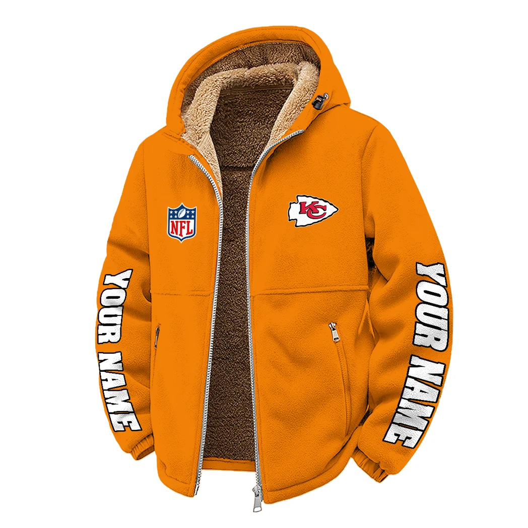 Midwestern Army Winter Fleece Jacket, All-Mountain Sport Jacket HVN1439KC - Orange - Image 2