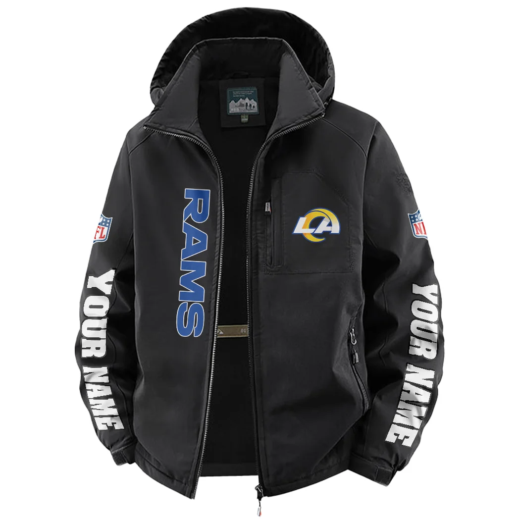 Football Ram Crew Fleece Windbreaker Jacket, Expedition Wind Fleece HVN1439LA - Black - Image 2