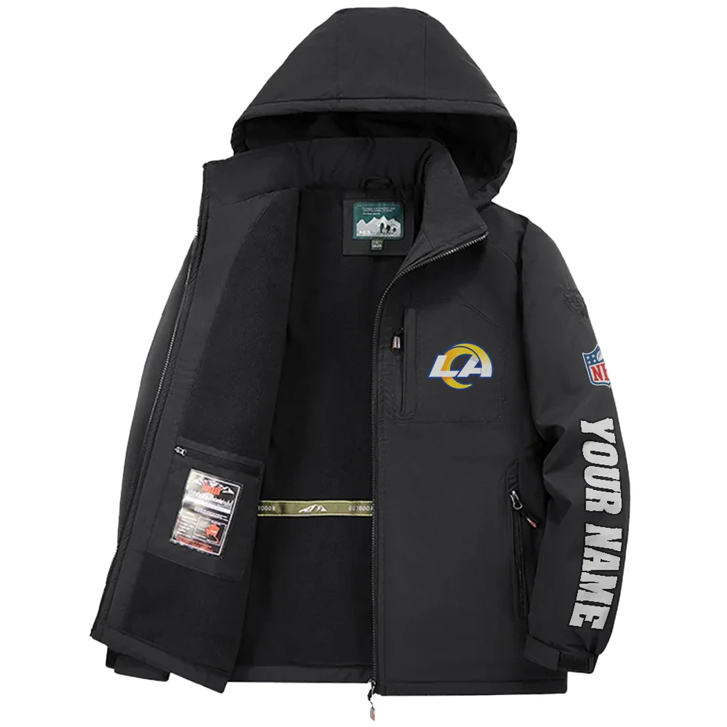 Football Ram Crew Fleece Windbreaker Jacket, Expedition Wind Fleece HVN1439LA - Black - Image 3