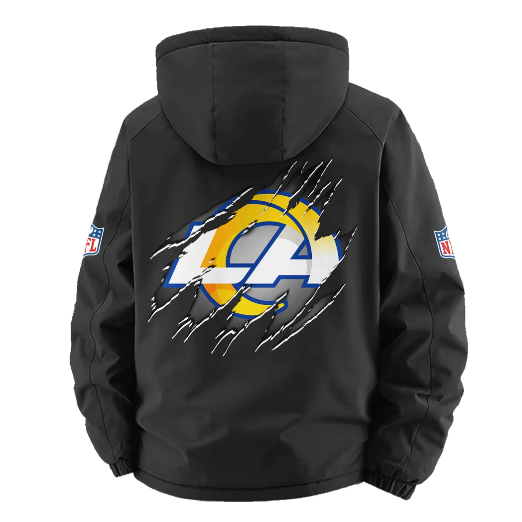 Football Ram Crew Fleece Windbreaker Jacket, Expedition Wind Fleece HVN1439LA - Black - Image 4