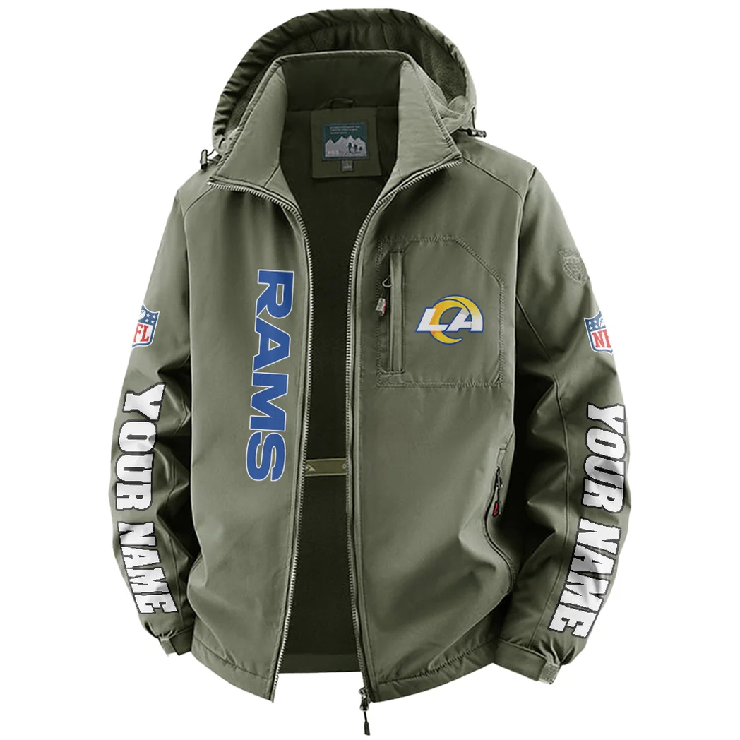 Football Ram Crew Fleece Windbreaker Jacket, Expedition Wind Fleece HVN1439LA - Green - Image 2