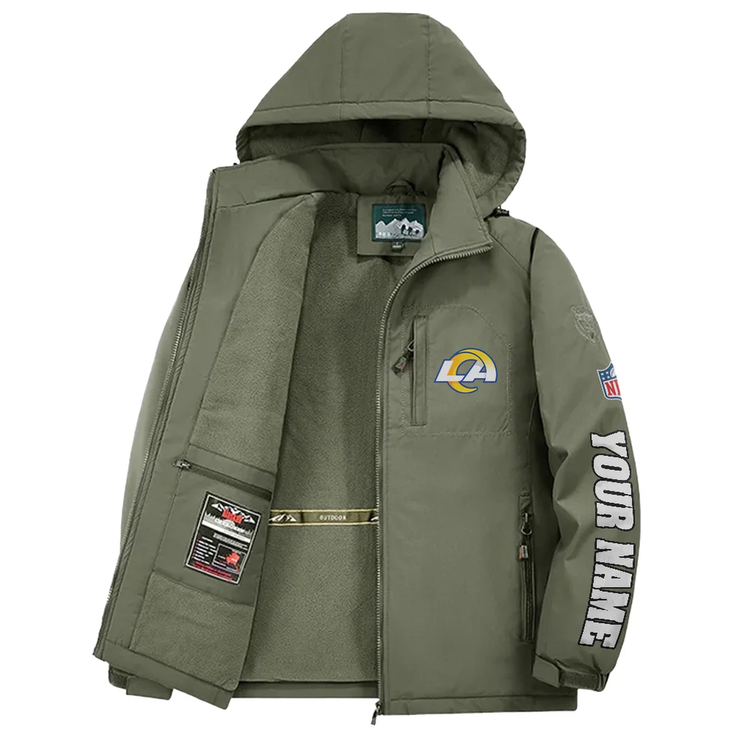 Football Ram Crew Fleece Windbreaker Jacket, Expedition Wind Fleece HVN1439LA - Green - Image 3