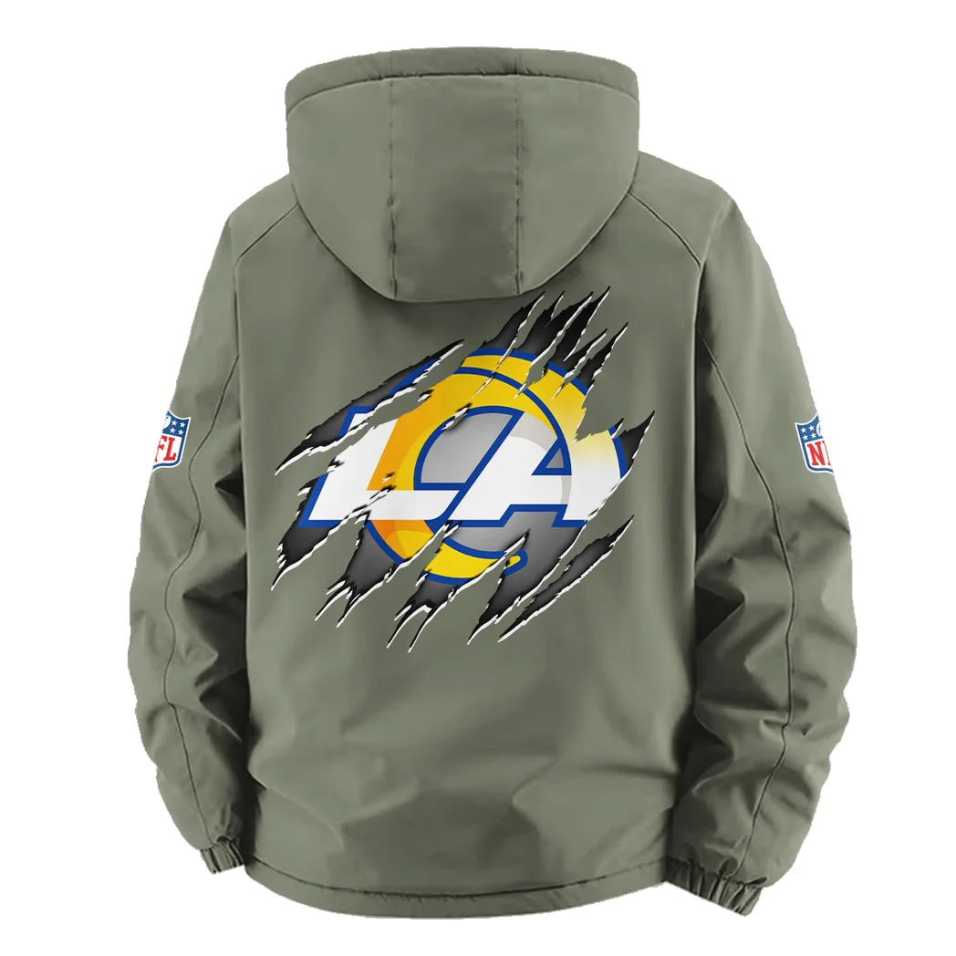 Football Ram Crew Fleece Windbreaker Jacket, Expedition Wind Fleece HVN1439LA - Green - Image 4