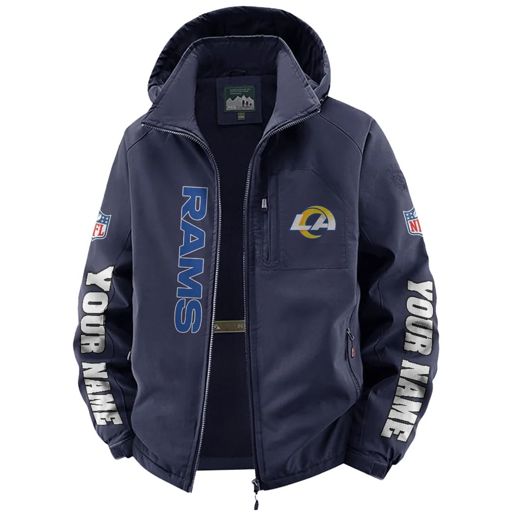 Football Ram Crew Fleece Windbreaker Jacket, Expedition Wind Fleece HVN1439LA - Navy - Image 2
