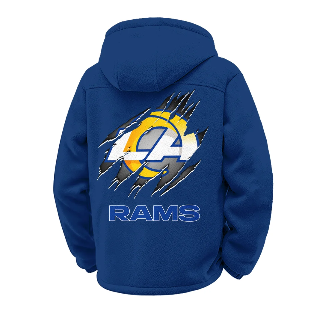 Football Ram Crew Winter Fleece Jacket, Cold Weather Hiking Fleece HVN1439LA - Navy - Image 3