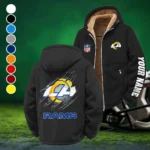 Football Ram Crew Winter Fleece Jacket, Cold Weather Hiking Fleece HVN1439LA - Black