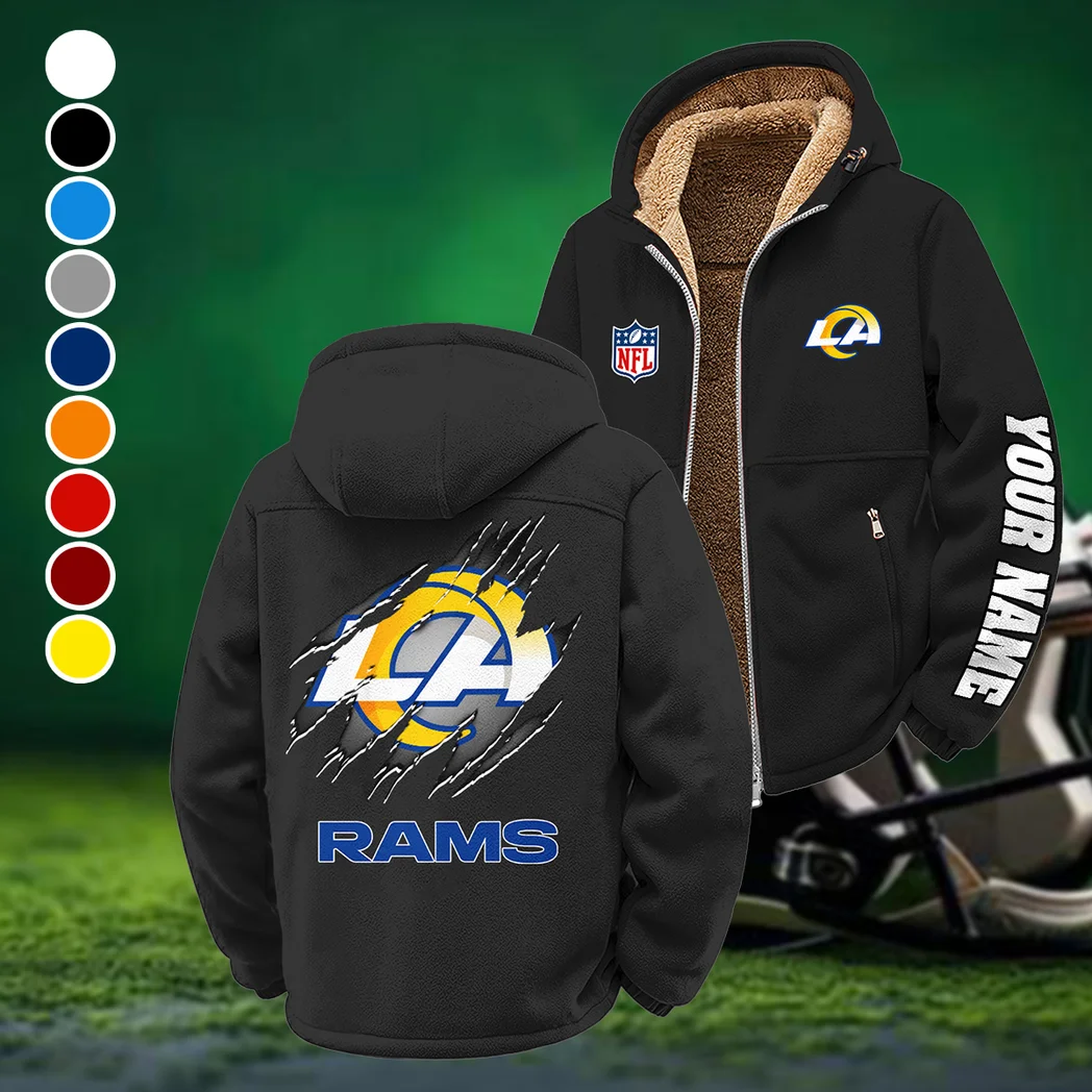 Football Ram Crew Winter Fleece Jacket, Cold Weather Hiking Fleece HVN1439LA - Black