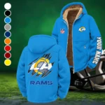 Football Ram Crew Winter Fleece Jacket, Cold Weather Hiking Fleece HVN1439LA - Cyan