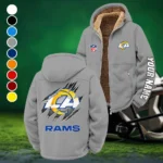 Football Ram Crew Winter Fleece Jacket, Cold Weather Hiking Fleece HVN1439LA - Grey