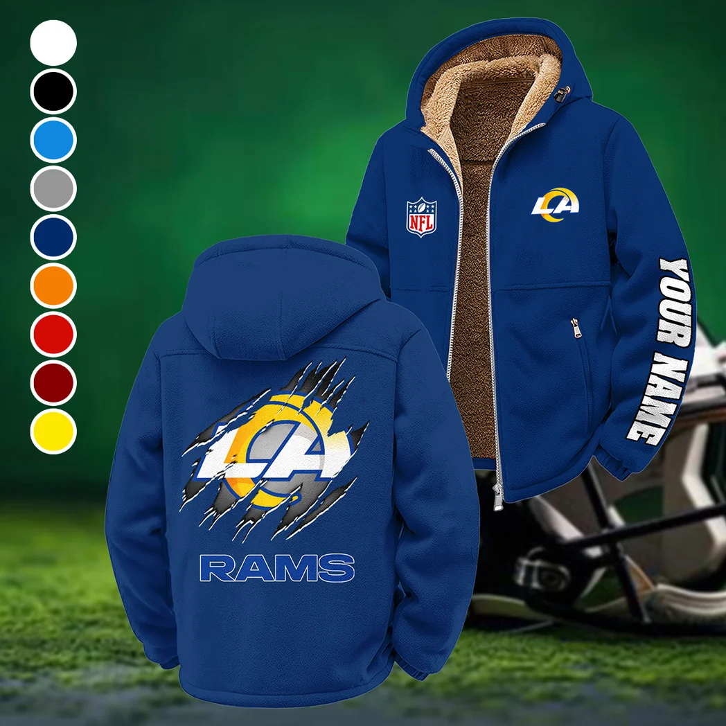 Football Ram Crew Winter Fleece Jacket, Cold Weather Hiking Fleece HVN1439LA - Navy