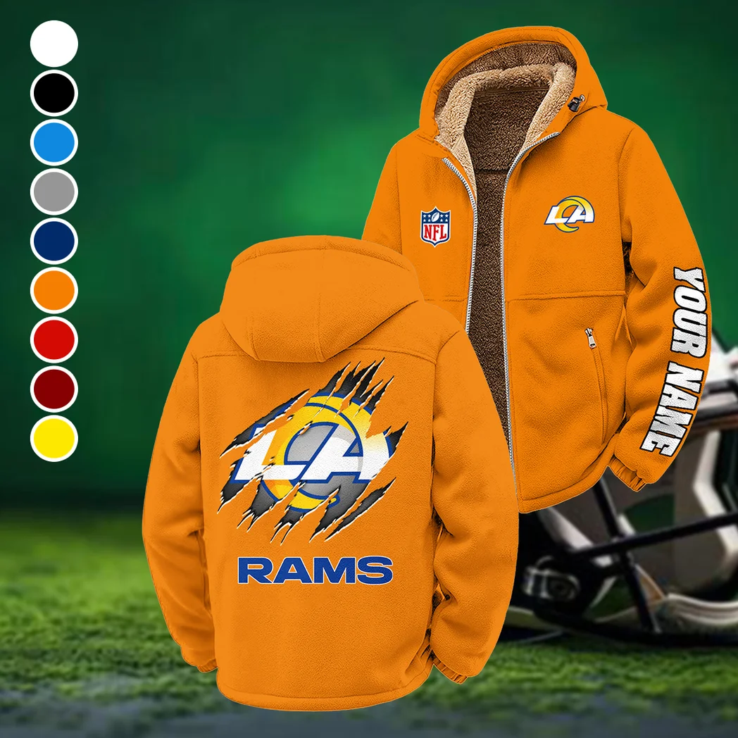 Football Ram Crew Winter Fleece Jacket, Cold Weather Hiking Fleece HVN1439LA - Orange