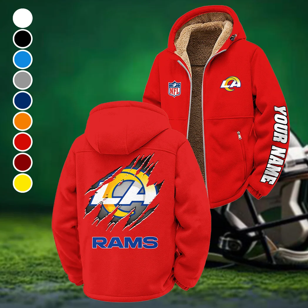 Football Ram Crew Winter Fleece Jacket, Cold Weather Hiking Fleece HVN1439LA - Red