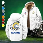 Football Ram Crew Winter Fleece Jacket, Cold Weather Hiking Fleece HVN1439LA - White