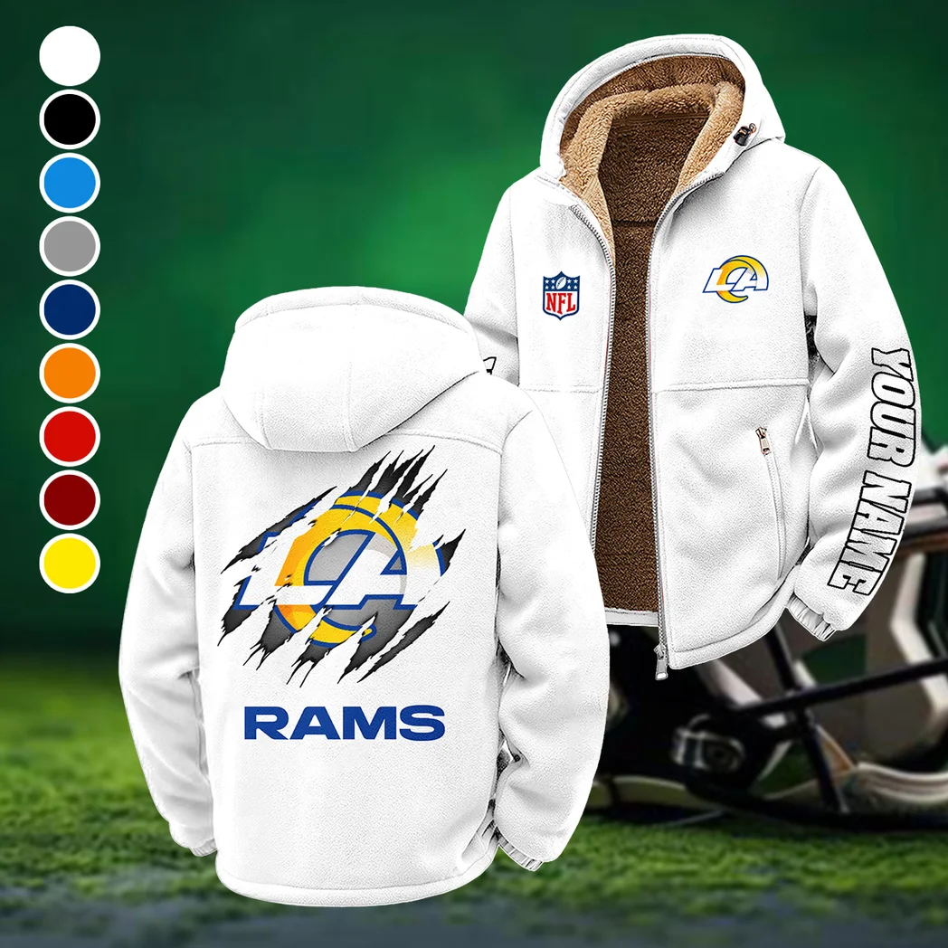Football Ram Crew Winter Fleece Jacket, Cold Weather Hiking Fleece HVN1439LA - White