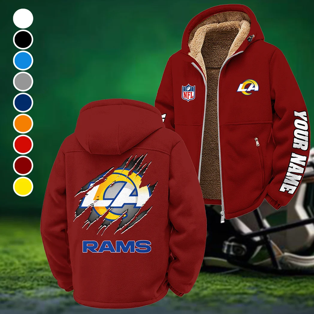 Football Ram Crew Winter Fleece Jacket, Cold Weather Hiking Fleece HVN1439LA - Wine