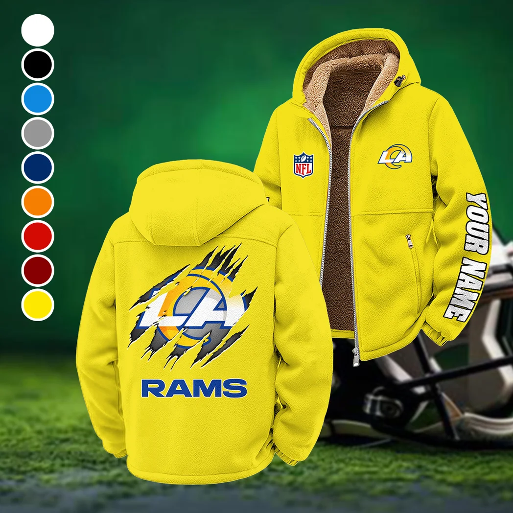 Football Ram Crew Winter Fleece Jacket, Cold Weather Hiking Fleece HVN1439LA - Yellow