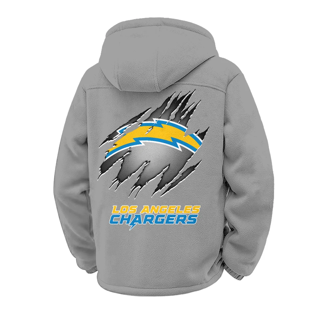 LA Squad Winter Fleece Jacket, Cross-Training Thermal Zip HVN1439LC - Grey - Image 3