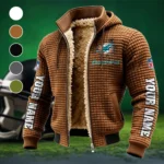 Football Aqua Crew Fleece-Lined Hooded Jacket, Cold-Snap Defense Jacket HVN1439MD - brown