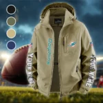 Football Aqua Crew Fleece Windbreaker Jacket, Outdoor Activity Defense HVN1439MD - Khaki