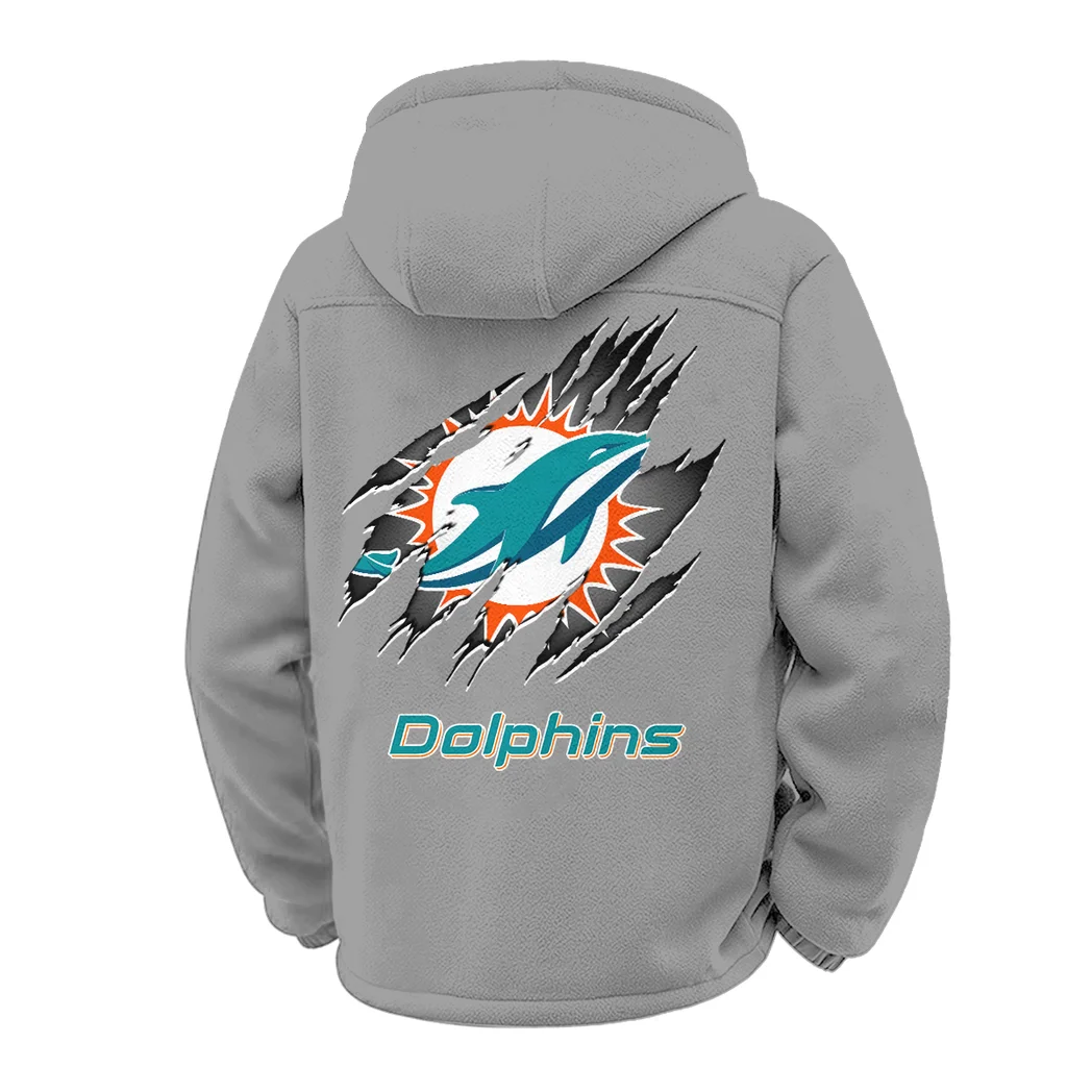 Football Aqua Crew Winter Fleece Jacket, Winter Endurance Jacket HVN1439MD - Grey - Image 3