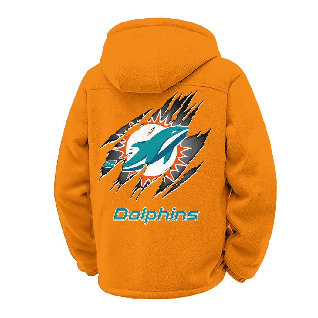 Football Aqua Crew Winter Fleece Jacket, Winter Endurance Jacket HVN1439MD - Orange - Image 3