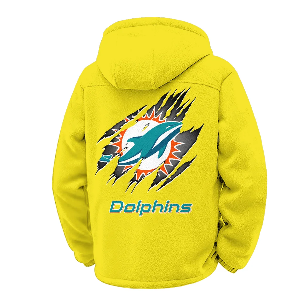 Football Aqua Crew Winter Fleece Jacket, Winter Endurance Jacket HVN1439MD - Yellow - Image 3