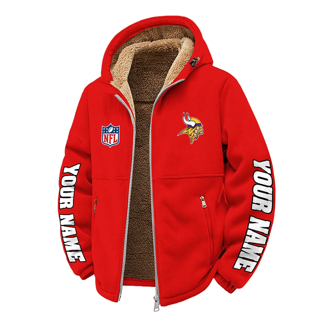 Midnight Giants Winter Fleece Jacket, Ultra-Soft Fleece Shell HVN1439MV - Red - Image 2