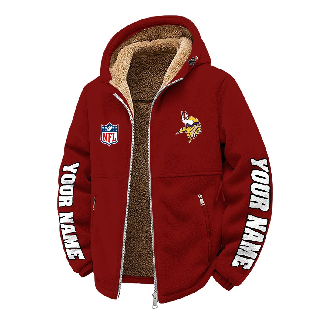 Midnight Giants Winter Fleece Jacket, Ultra-Soft Fleece Shell HVN1439MV - Wine - Image 2
