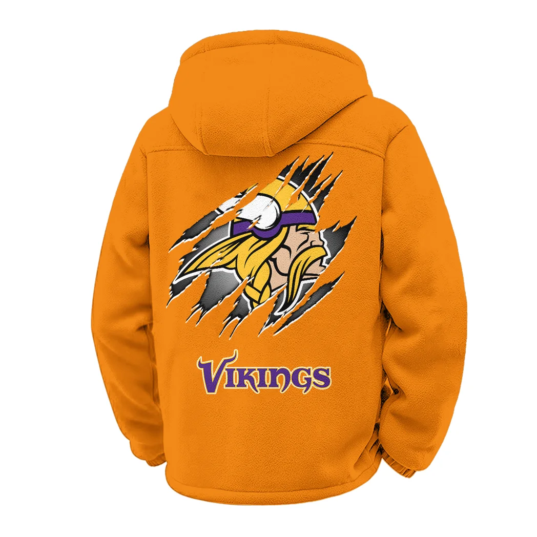 Midnight Giants Winter Fleece Jacket, Ultra-Soft Fleece Shell HVN1439MV - Orange - Image 3