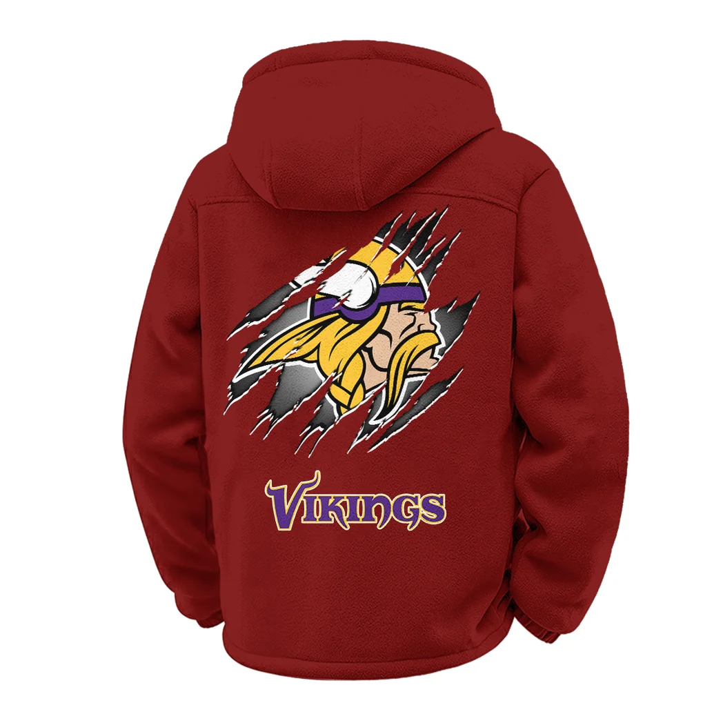 Midnight Giants Winter Fleece Jacket, Ultra-Soft Fleece Shell HVN1439MV - Wine - Image 3