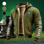 Sky Army Fleece-Lined Hooded Jacket, Thermal Core Fleece Jacket HVN1439NJ - Green