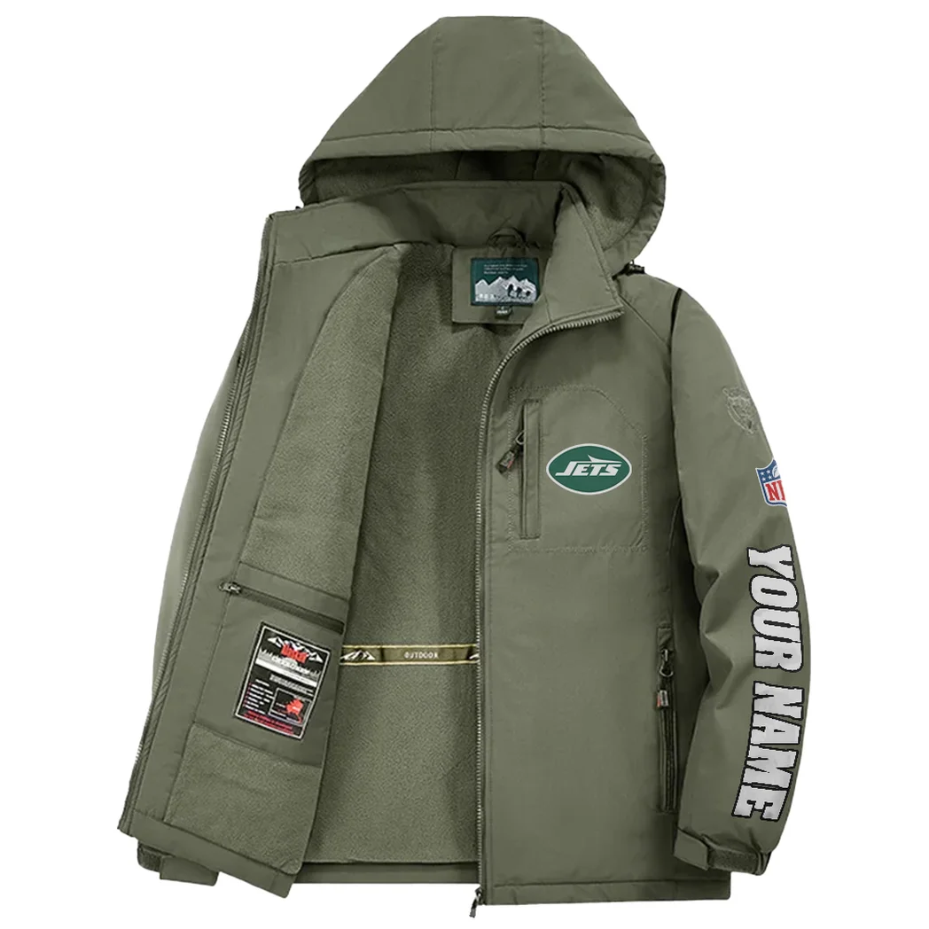 Sky Army Fleece Windbreaker Jacket, Brushed Fleece Wind-Resist Layer HVN1439NJ - Green - Image 3